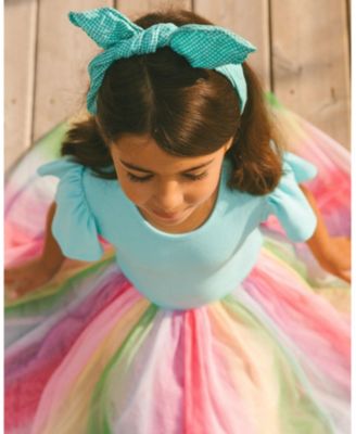  Girls' Bi-Material Dress with Printed Mesh Skirt - Big Kid