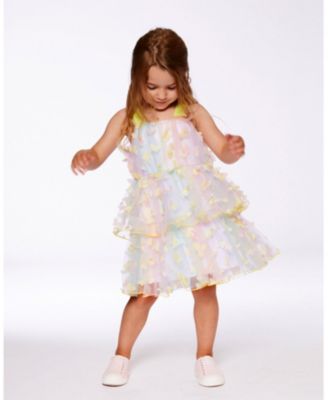  Girls' Tiered Printed Mesh Dress - Big Kid