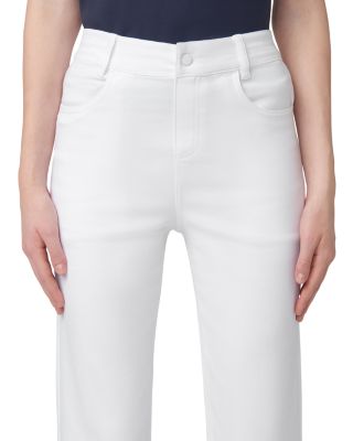 High Rise Ruffle Hem Skimmer Jeans