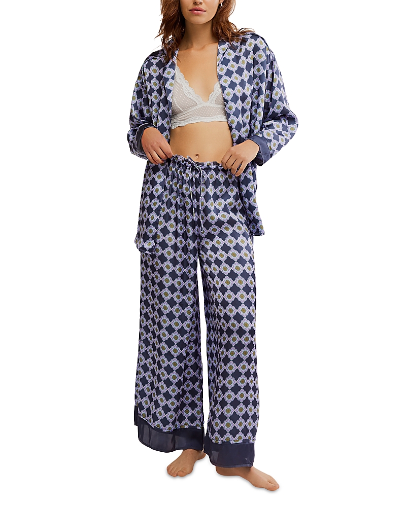 Shop Free People Dreamy Days Pajamas Set In Navy Combo