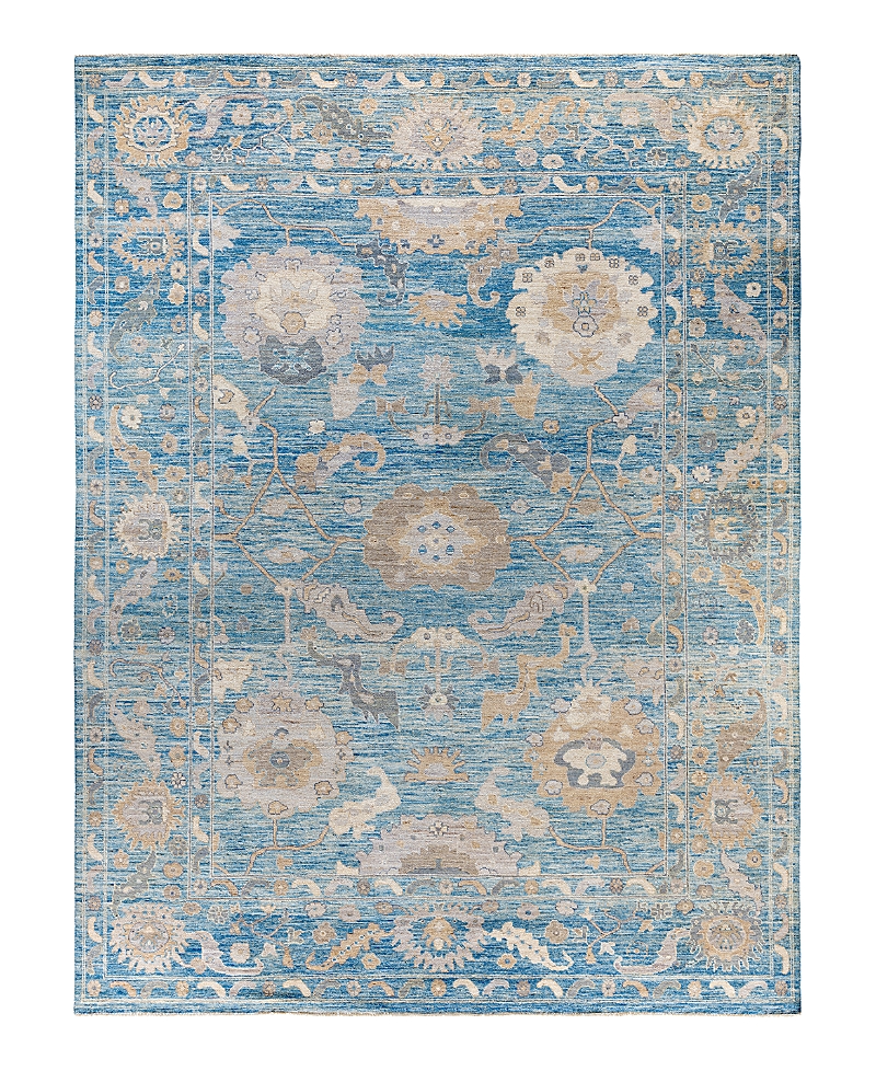 Bloomingdale's Colorful Oushak M1945 Area Rug, 9' X 11'10 In Light/blue