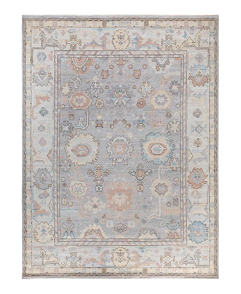Bloomingdale's Colorful Oushak M1945 Area Rug, 8'10 X 11'10 In Gray