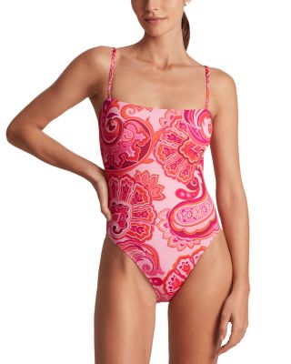 Paisley Square Neck Lingerie One Piece Swimsuit