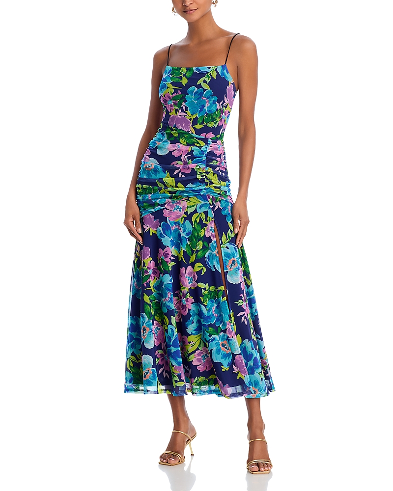 AQUA FLORAL MAXI DRESS - EXCLUSIVE