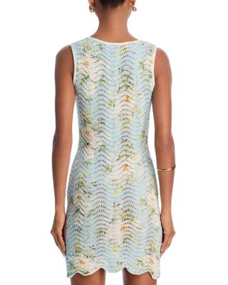 Floral Sweater Knit Crochet Tank Dress - Exclusive