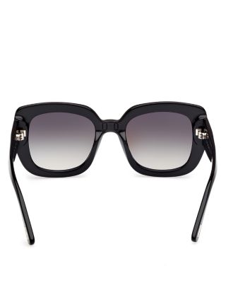 Carla Square Black Sunglasses, 52mm