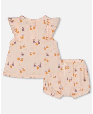 Girls' Printed Muslin Top and Bloomer Set - Baby