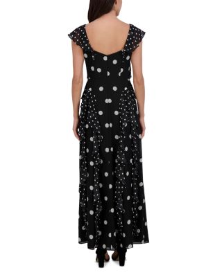 V Neck Flutter Sleeve Ruffle Dress