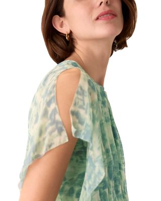 Petites Dashed Brush Marks Midi Dress