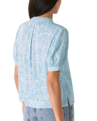 Leaves Tie Neck Blouse