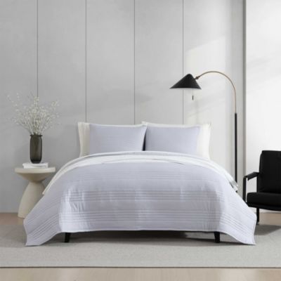 Seersucker Stripe 3 Piece Quilt Set, Queen