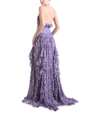 Painted Hydrangea Agatha Ruffle Gown