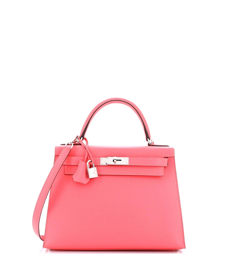Pre-owned Pre-owned Hermes Hermes Kelly 28 Handbag Pink Epsom With Palladium Hardware In Rose Azalee