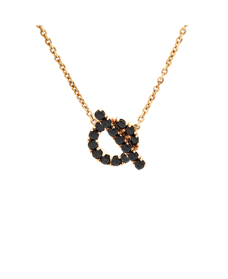 PRE-OWNED HERMES PRE-OWNED HERMES FINESSE PENDANT NECKLACE 18K ROSE GOLD AND BLACK SPINELS