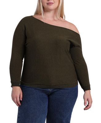 Plus Size Cotton Cashmere Off The Shoulder Top