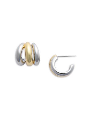 Shashi - Triple Two Tone Hoop Earrings