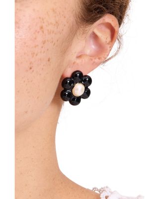 kate spade new york Stone & Enamel Large Petal Puff Stud Earrings