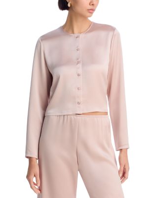 Crewneck Button Front Cardigan