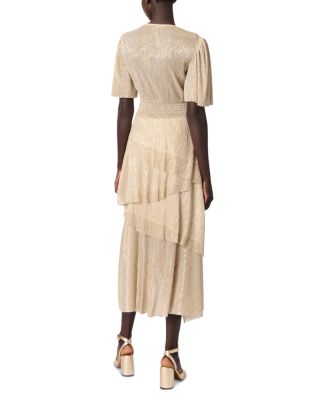 Metallic Ruffled Dress