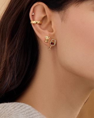 Endless Pastabilities Stone & Pav&eacute; Wine Glass Drop Earrings