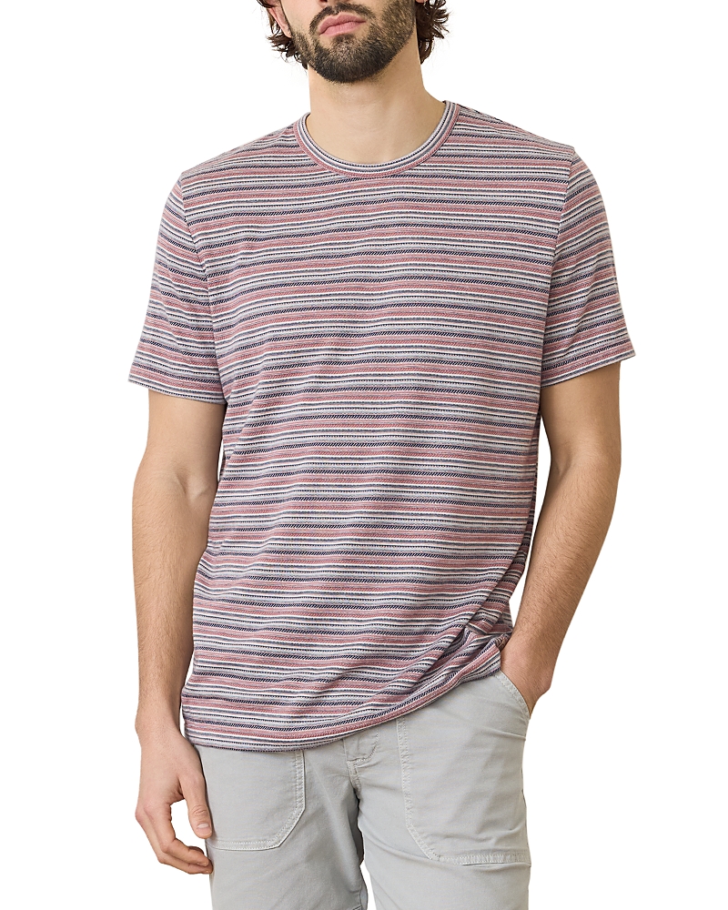 Marine Layer Signature Jacquard Crewneck Tee In Withered Rose Multi