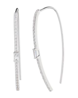 Cubic Zirconia Threader Earrings in Sterling Silver