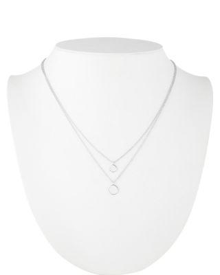 Disc Layered Pendant Necklace in Sterling Silver, 16"-19"