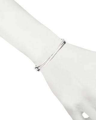 Pav&eacute; Crisscross Bangle Bracelet in Sterling Silver