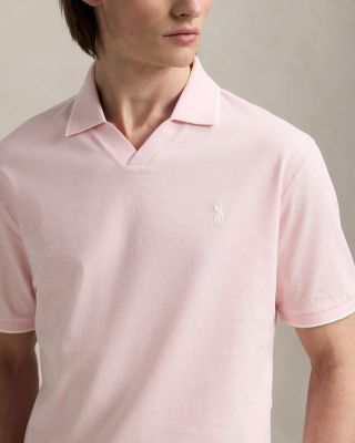 Short Sleeve Tonal Jacquard Mesh Polo Shirt