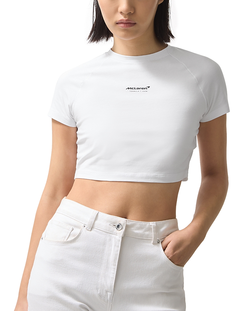 Reiss Mclaren Grace Cropped Tee In White