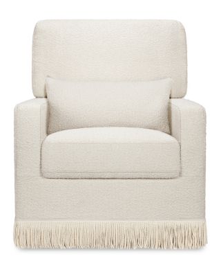 Crawford Pillowback Comfort Swivel Glider - Boucl&eacute; with Tassel Fringe 