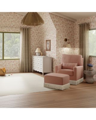 Crawford Pillowback Comfort Swivel Glider - Boucl&eacute; with Tassel Fringe 