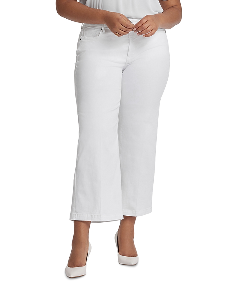 Nydj Plus Teresa Wide Leg Ankle Jeans in Optic White