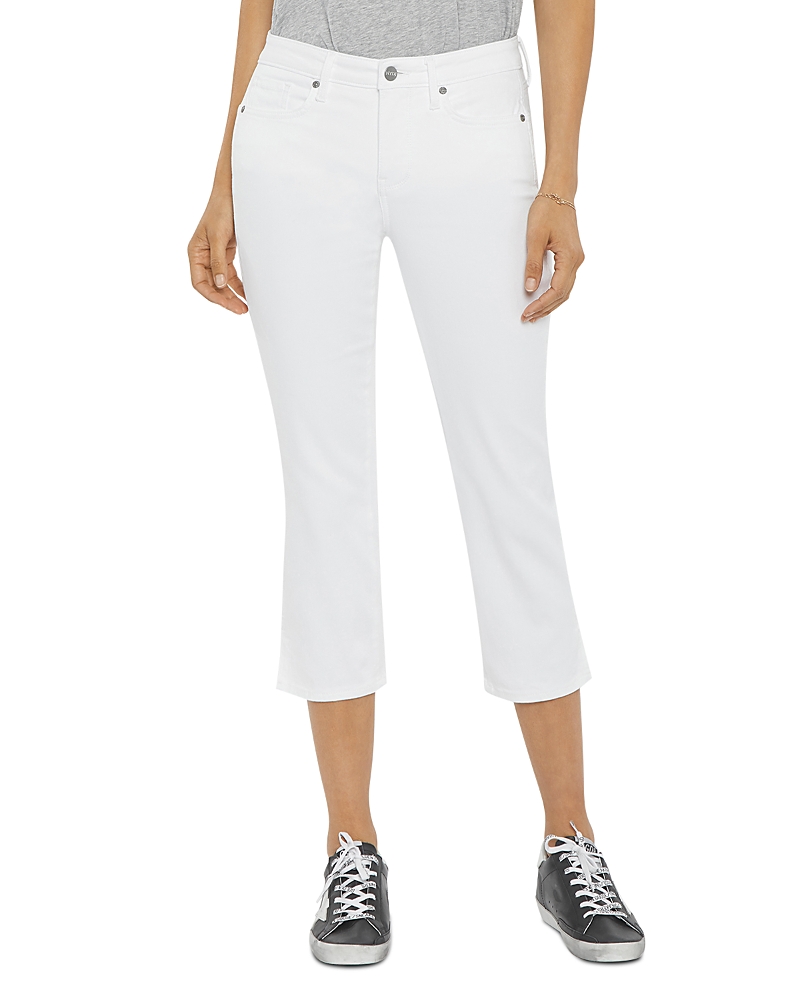 Shop Nydj Chloe Mid Rise Capri Jeans In Optic White