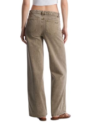 High Rise Relaxed Wide Leg Jeans in Safari Green