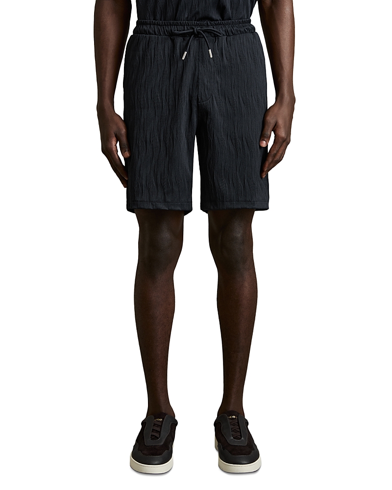 Shop Reiss Alvar Wave Jacquard Shorts In Navy