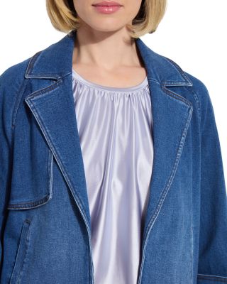 Jeanne Cropped Denim Trench Coat