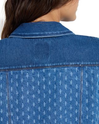 Thea Cropped Crochet Denim Jacket