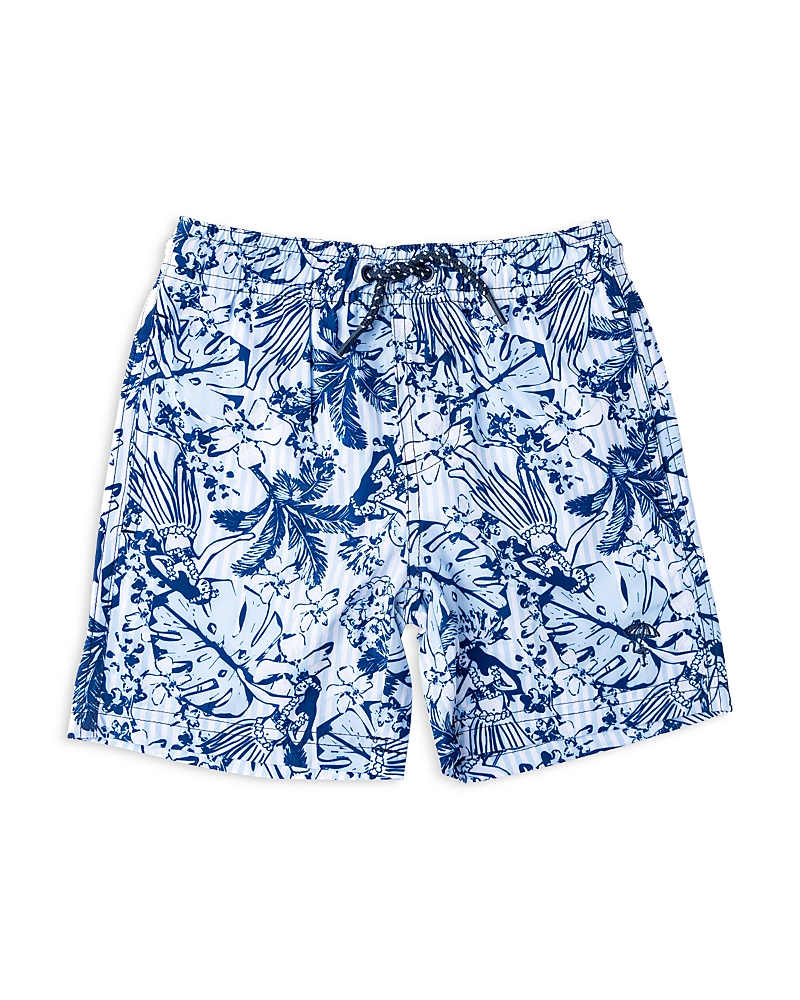 Shade Critters Boys' Tiki Tide Swim Trunks - Little Kid In Blue
