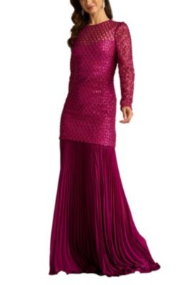Halim Sequin Embroidered Illusion Gown