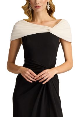 Perkins Asymmetric Draped Gown