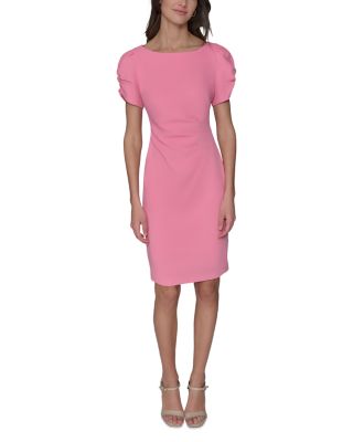 Ruched Sleeve Sheath Dress
