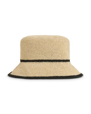 Edith Stripe Straw Bucket Hat