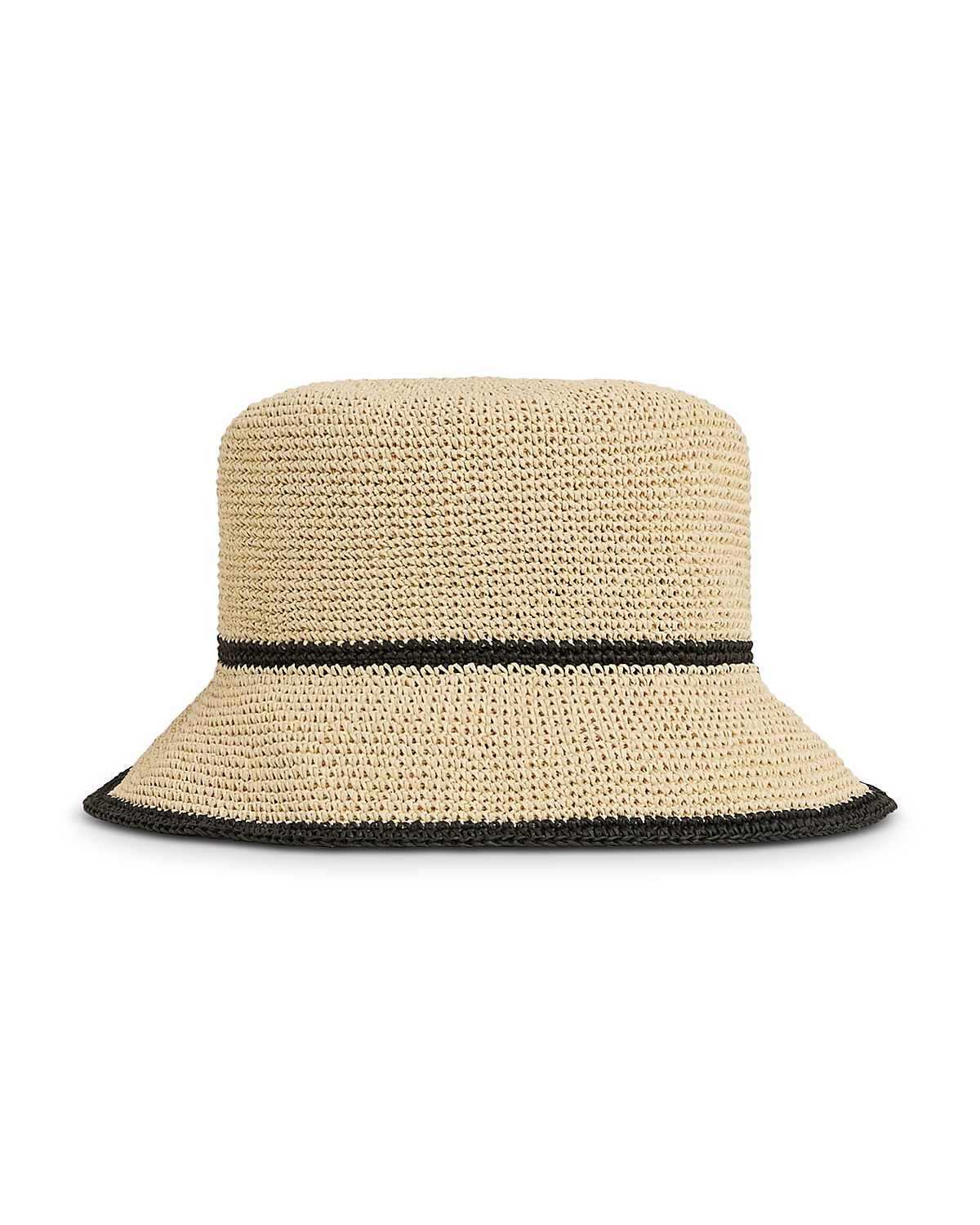 Reiss Edith Stripe Straw Bucket Hat