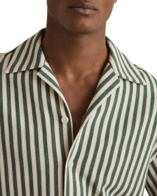 Textured Stripe Camp Shirt