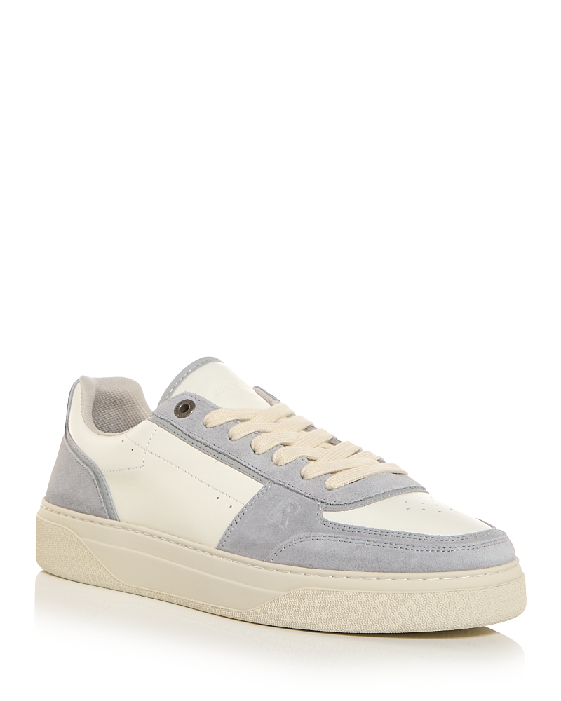 Represent Two-tone Leather And Suede Initial Sneakers In Gray
