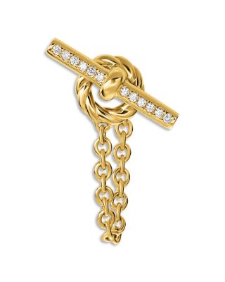 DY Mercer&reg; Petite Toggle Stud Earrings in 18K Yellow Gold with Diamonds, 38.2mm