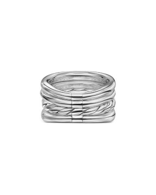 DY Mercer&reg; Four Row Ring in Sterling Silver with Diamonds, 13.8mm