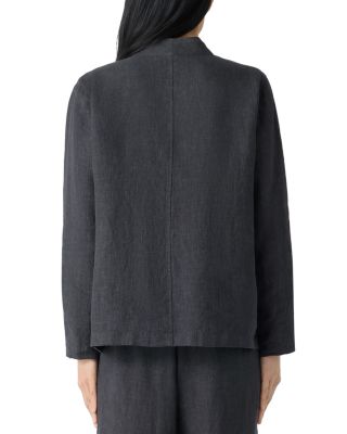 Washed Linen D&eacute;lav&eacute; High Collar Jacket