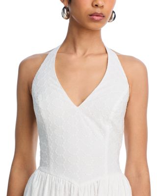 Ressi Eyelet Halter Midi Dress